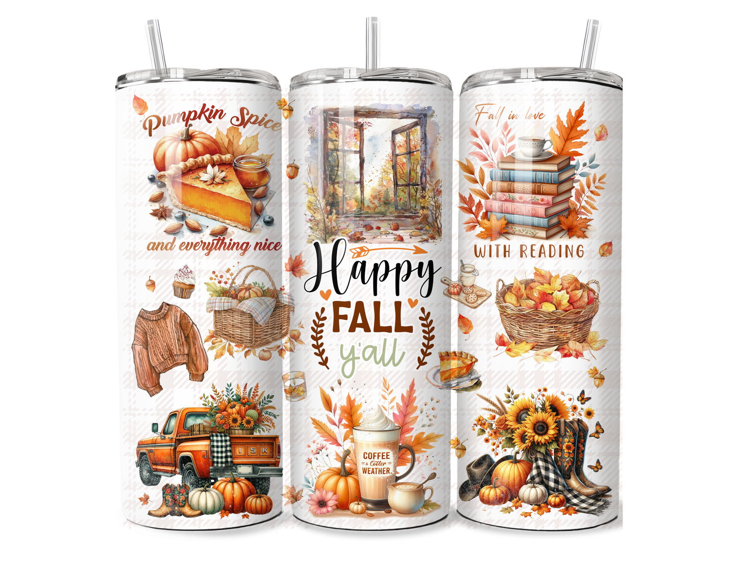 Happy Fall Yall print 20 oz Tumbler