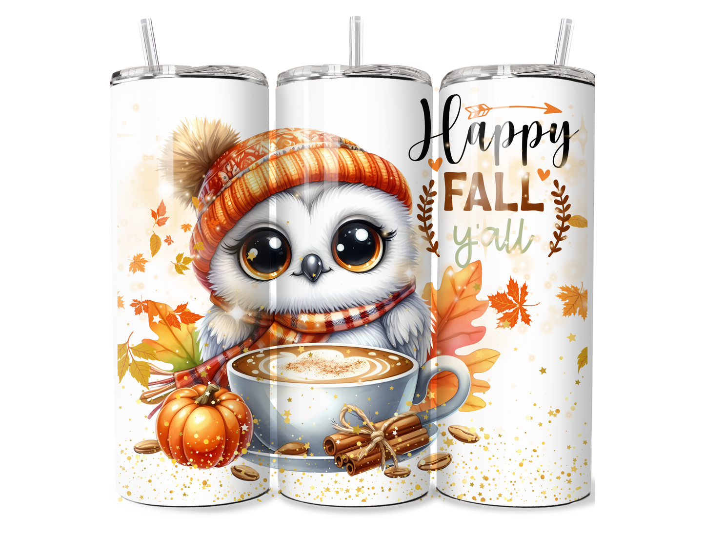 Happy Fall Owl print 20 oz Tumbler