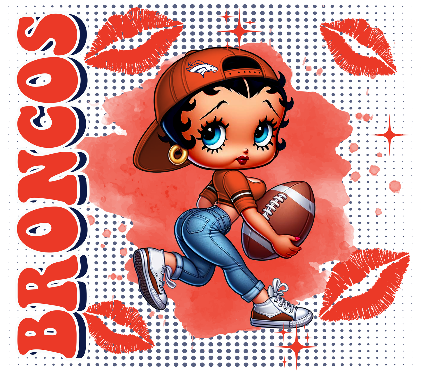 Team Spirit Football Betty Boop 20 oz Skinny Tumbler