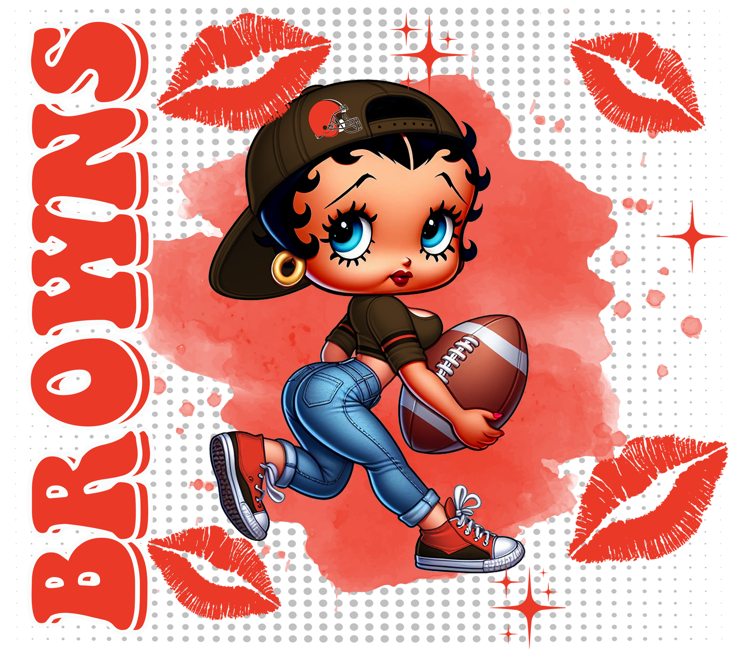 Team Spirit Football Betty Boop 20 oz Skinny Tumbler