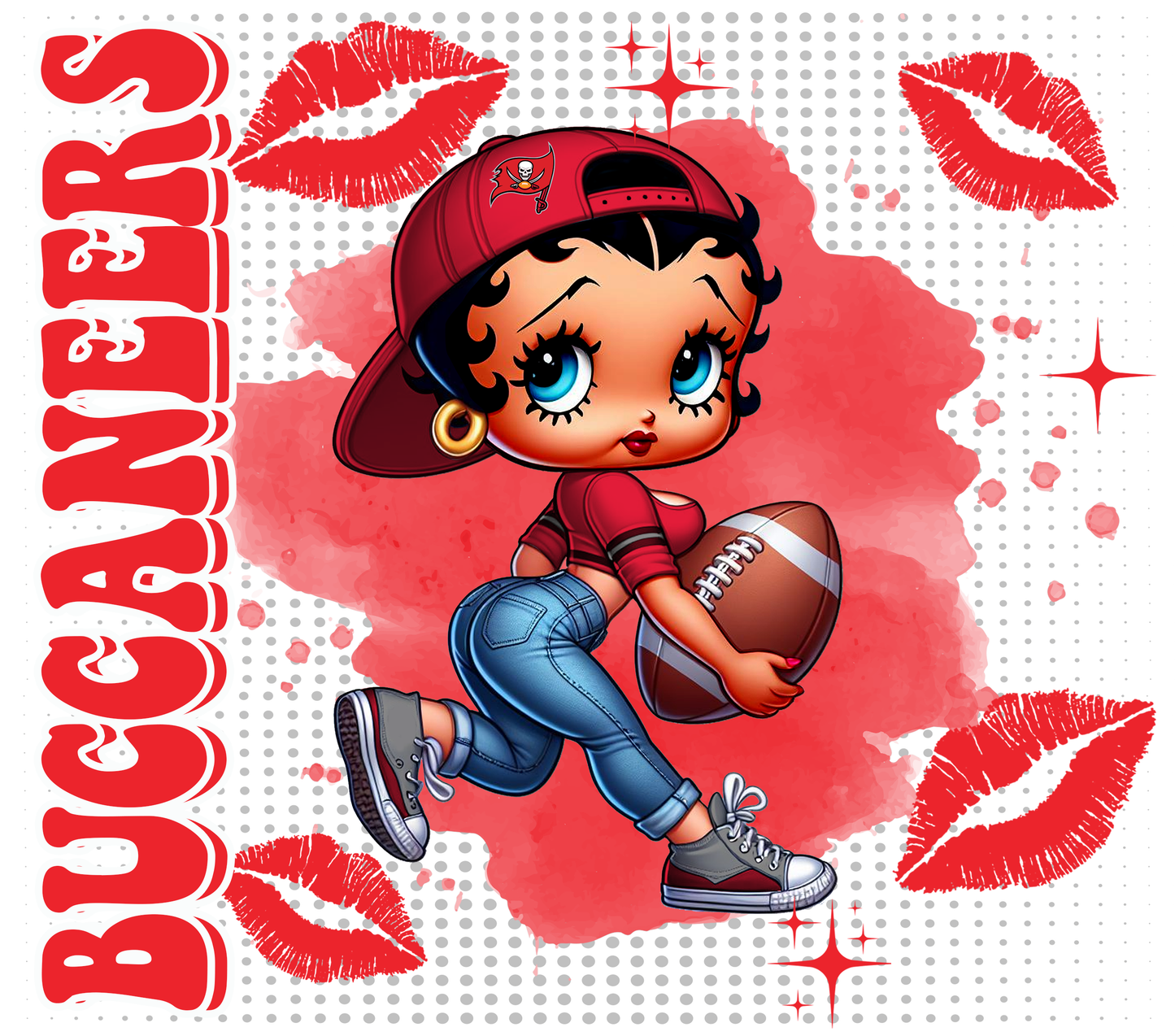 Team Spirit Football Betty Boop 20 oz Skinny Tumbler