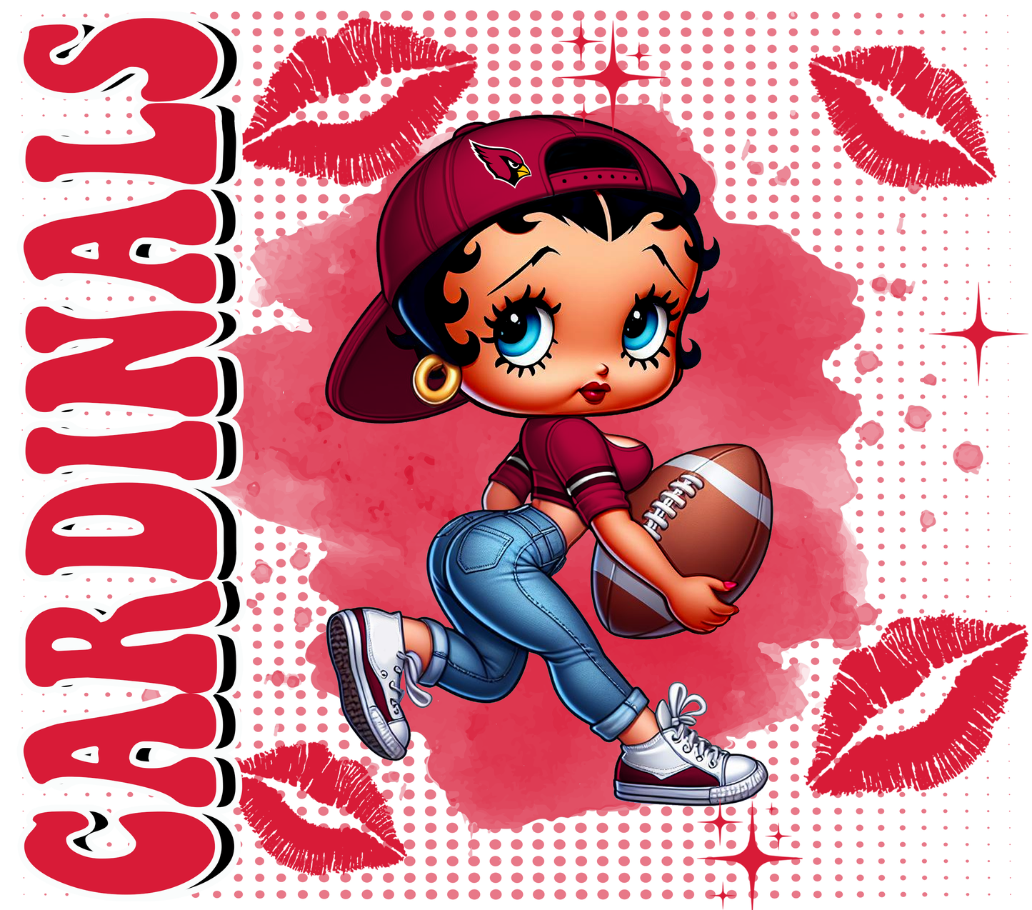 Team Spirit Football Betty Boop 20 oz Skinny Tumbler