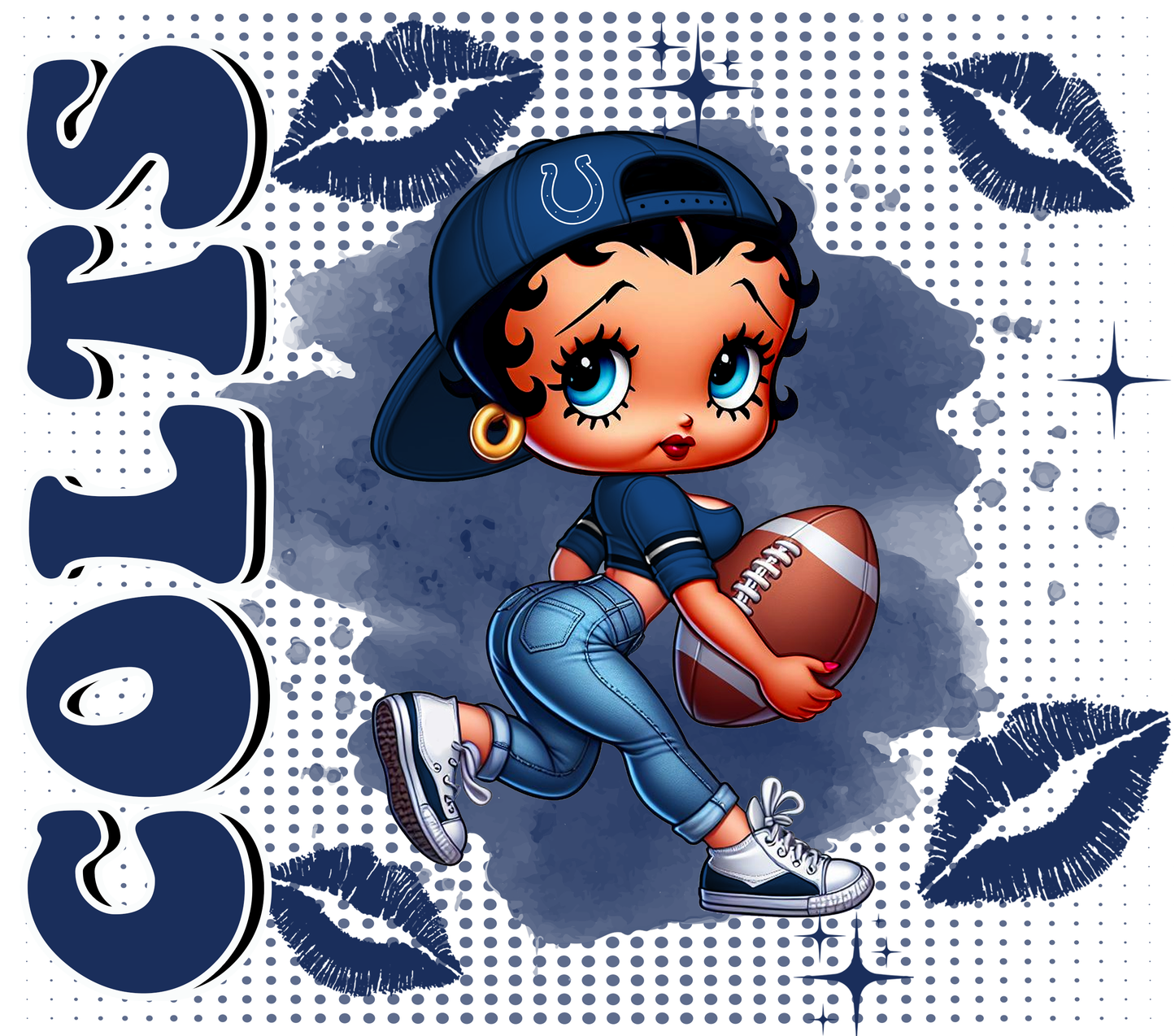 Team Spirit Football Betty Boop 20 oz Skinny Tumbler