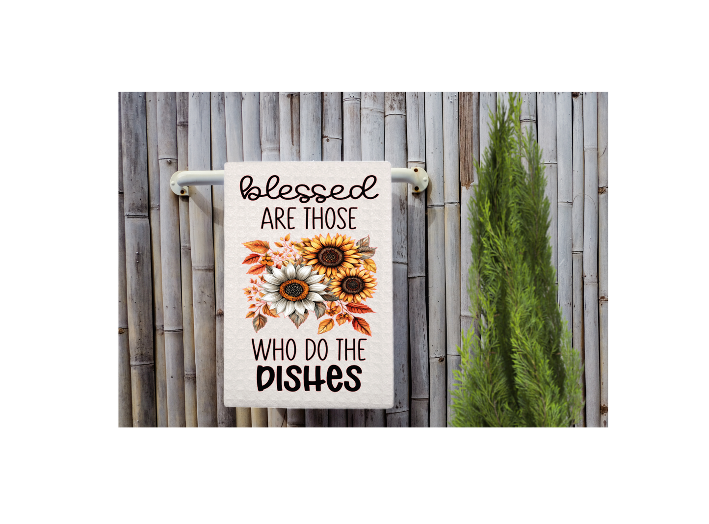 Funny Fall Floral Dishtowel