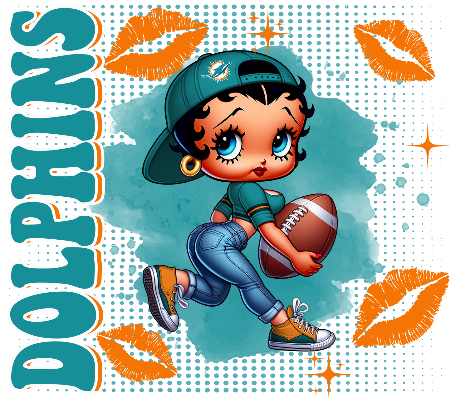 Team Spirit Football Betty Boop 20 oz Skinny Tumbler