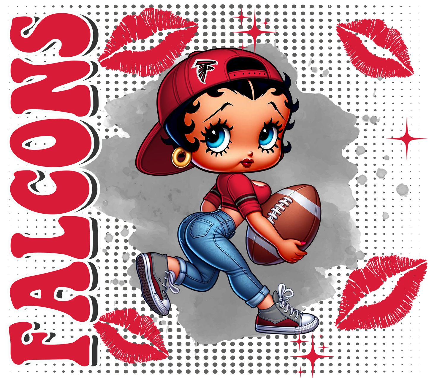 Team Spirit Football Betty Boop 20 oz Skinny Tumbler