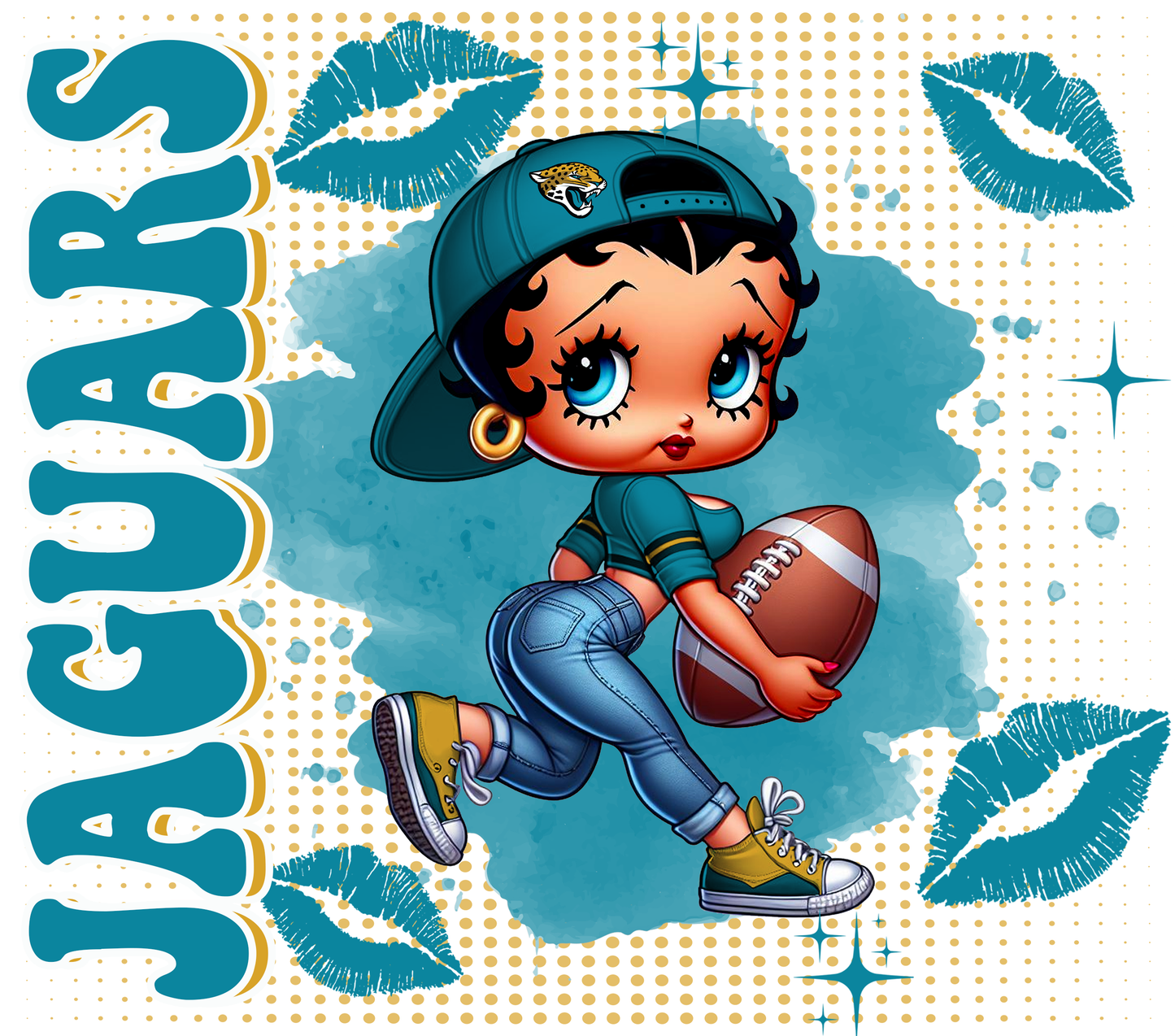 Team Spirit Football Betty Boop 20 oz Skinny Tumbler