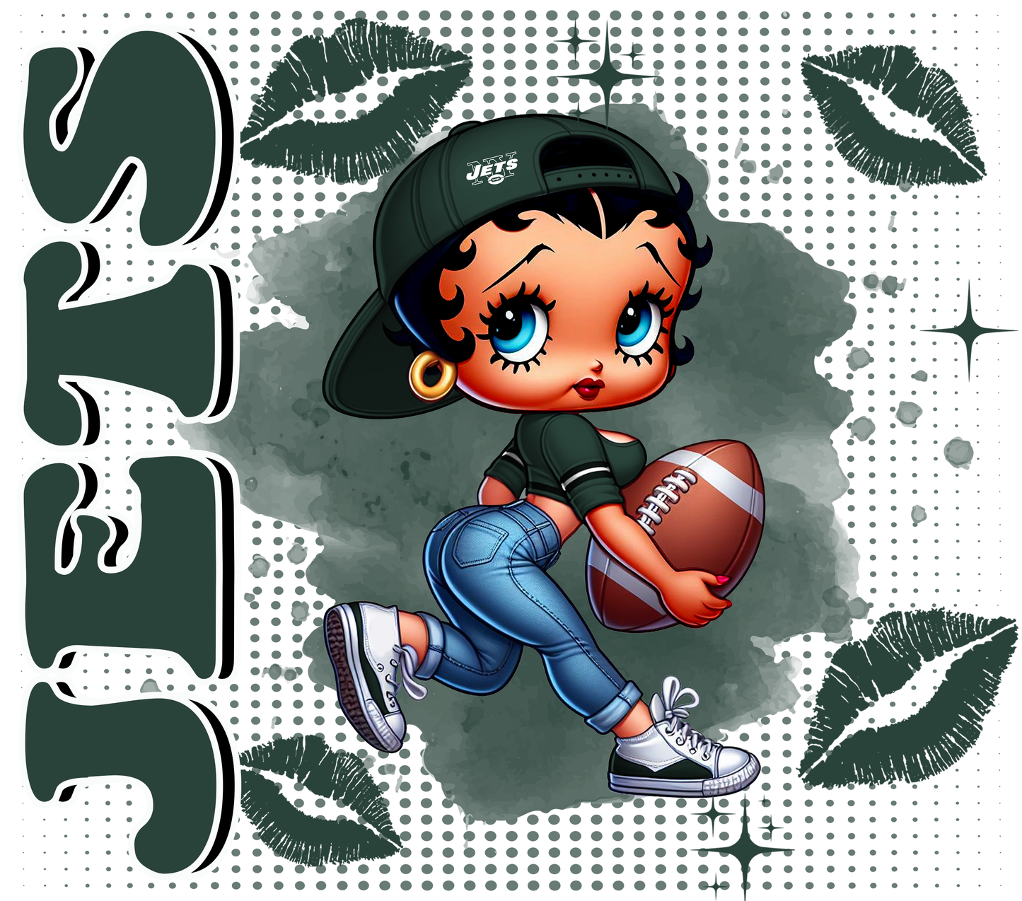 Team Spirit Football Betty Boop 20 oz Skinny Tumbler