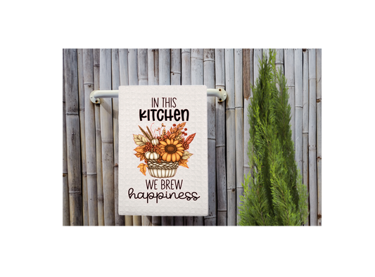 Fall floral print Dishtowel