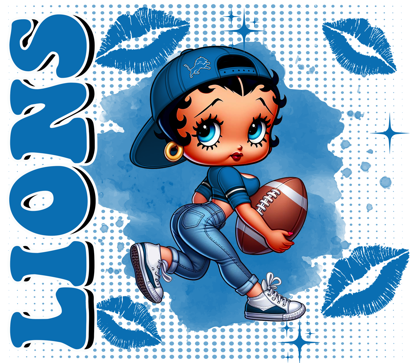 Team Spirit Football Betty Boop 20 oz Skinny Tumbler