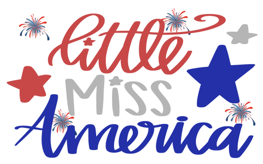 The 12 oz kids water bottle features a little miss America