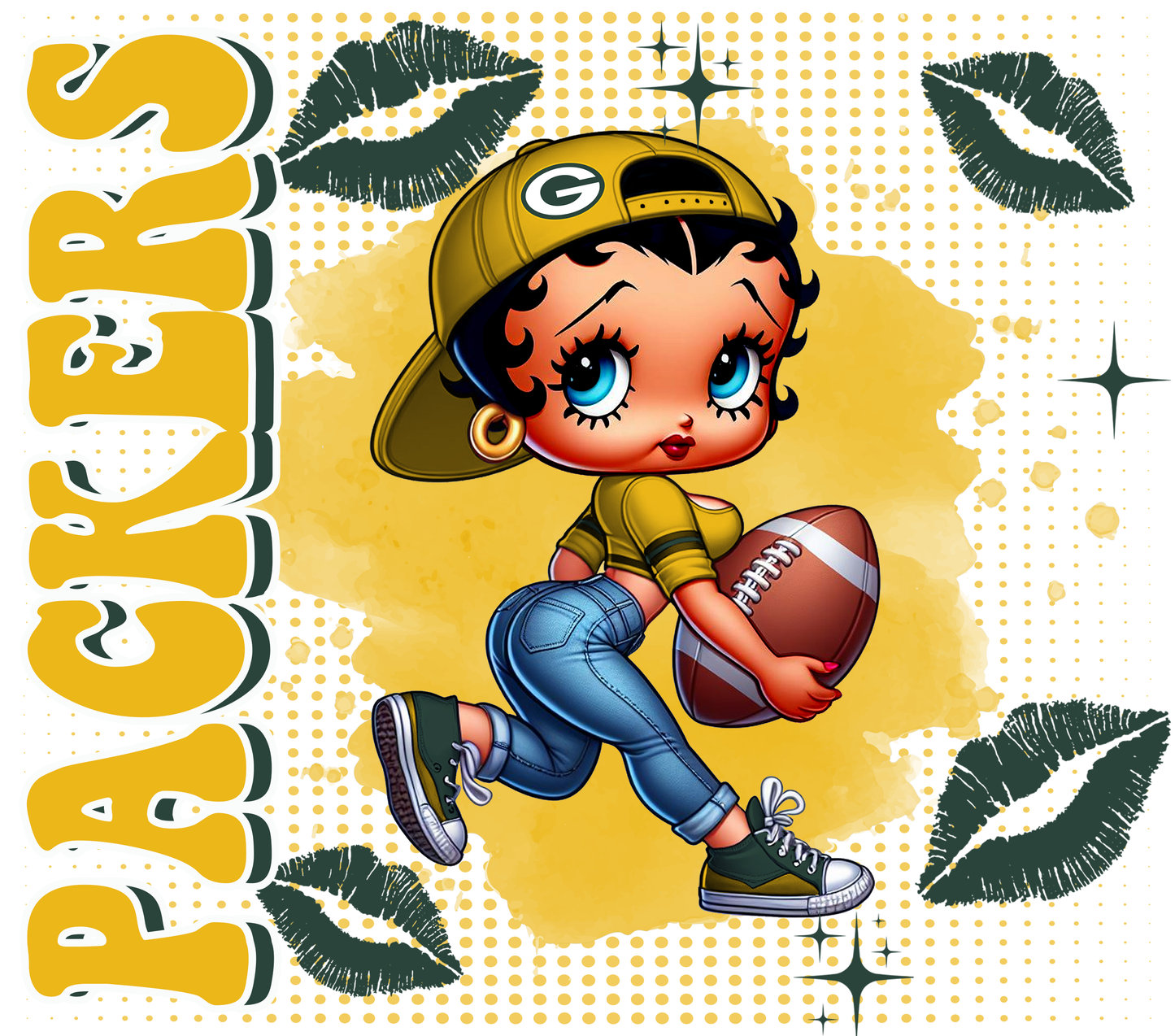 Team Spirit Football Betty Boop 20 oz Skinny Tumbler