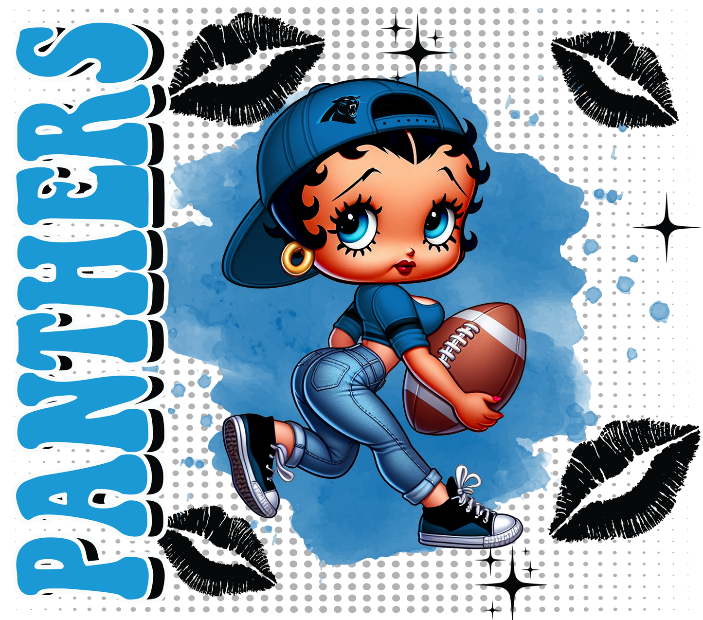 Team Spirit Football Betty Boop 20 oz Skinny Tumbler