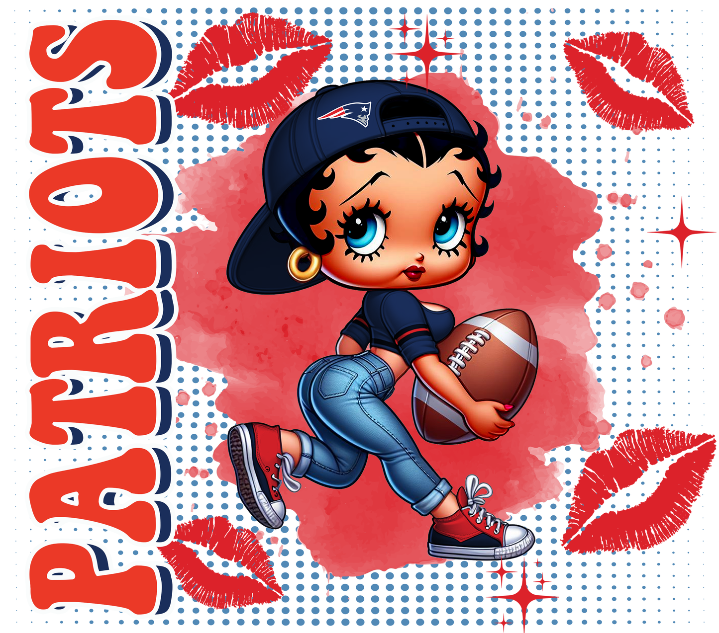 Team Spirit Football Betty Boop 20 oz Skinny Tumbler