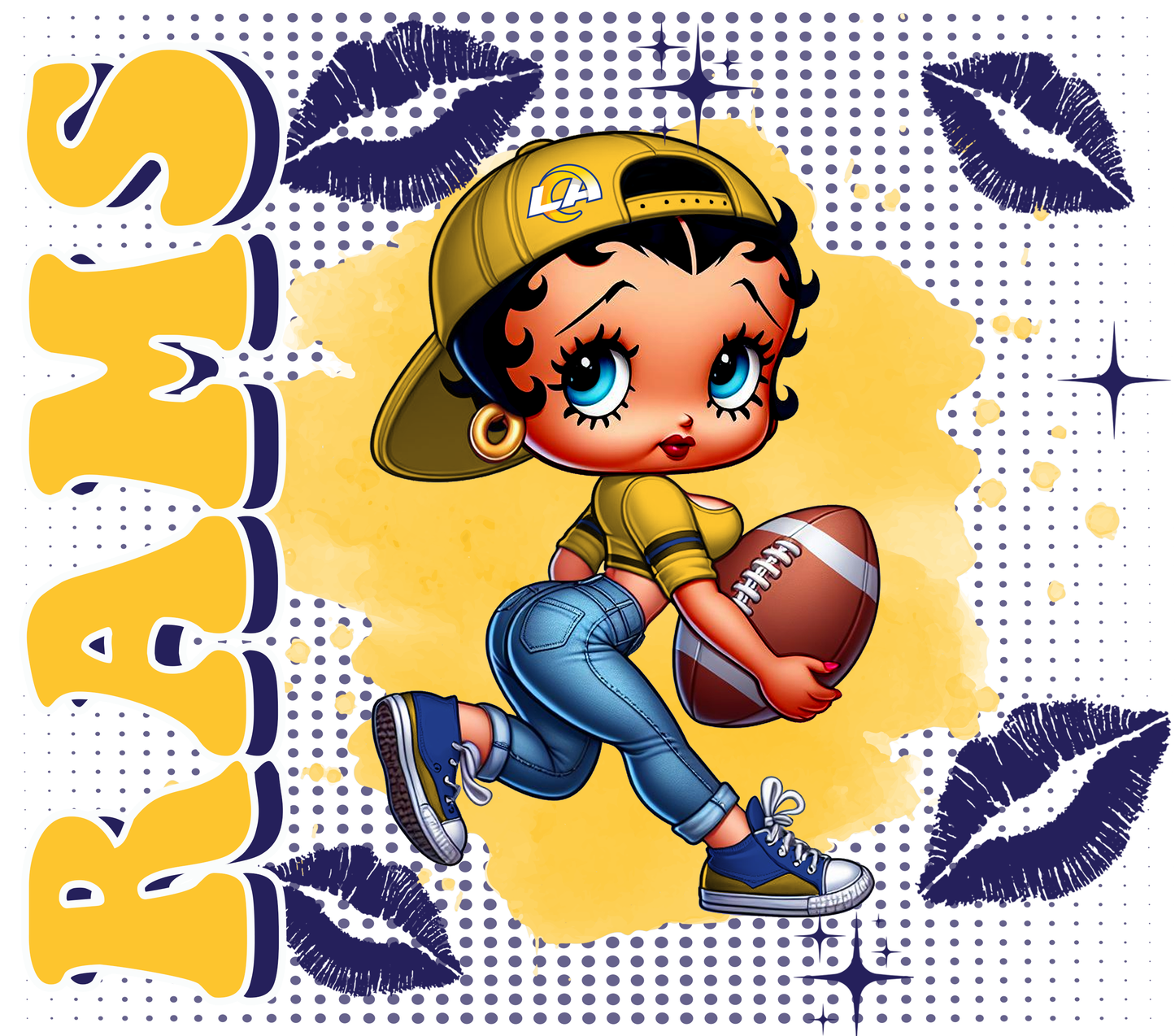 Team Spirit Football Betty Boop 20 oz Skinny Tumbler