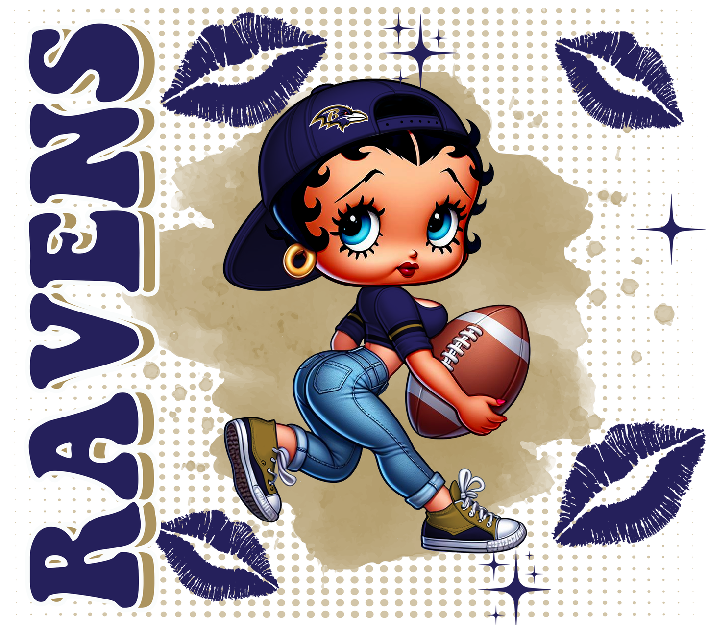 Team Spirit Football Betty Boop 20 oz Skinny Tumbler