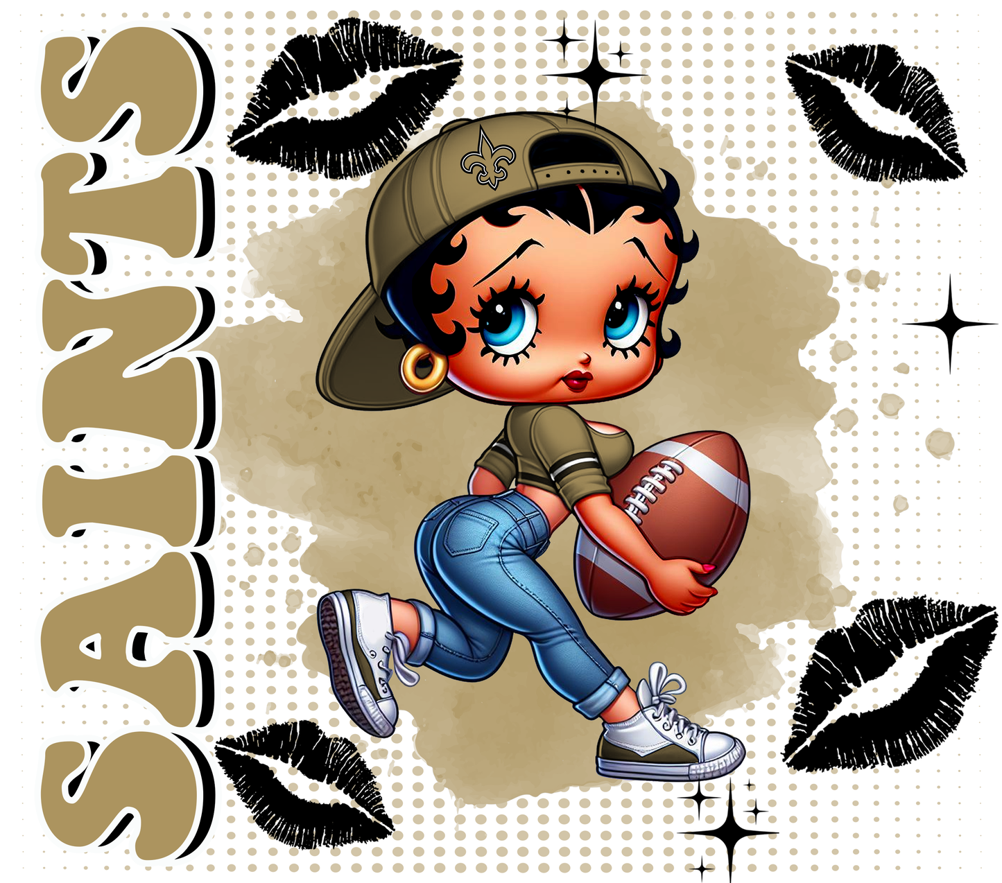 Team Spirit Football Betty Boop 20 oz Skinny Tumbler