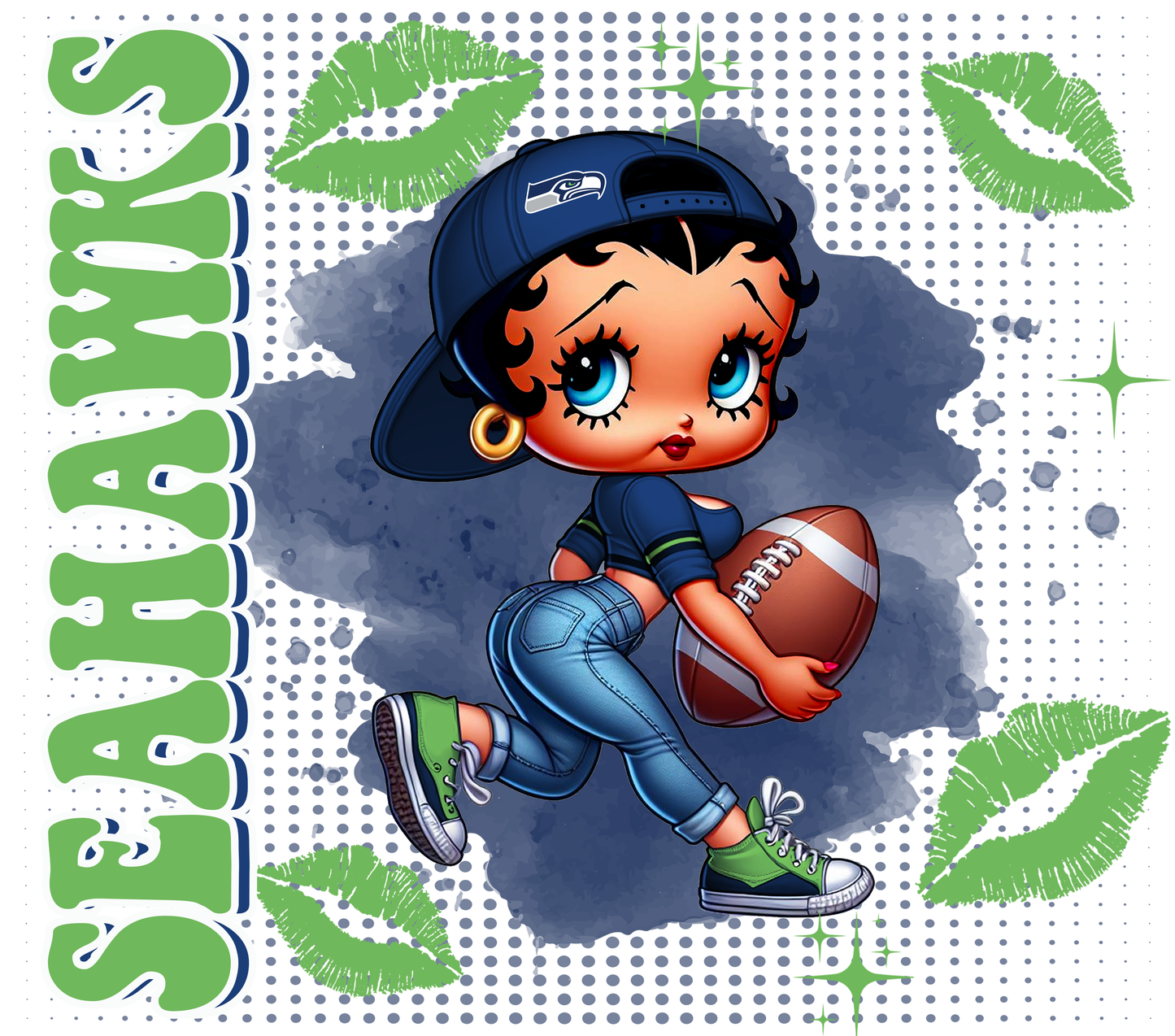 Team Spirit Football Betty Boop 20 oz Skinny Tumbler