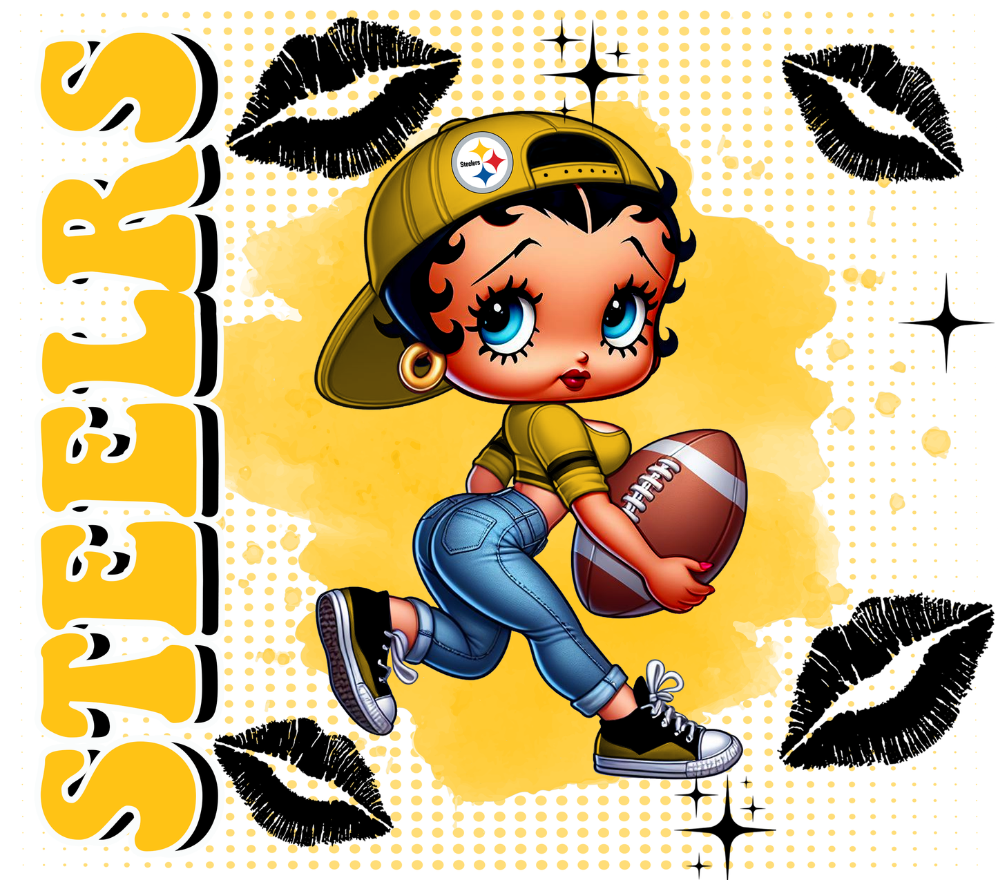 Team Spirit Football Betty Boop 20 oz Skinny Tumbler