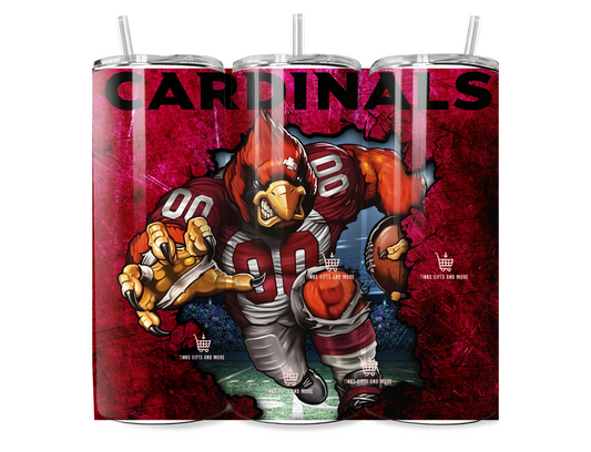 Team Spirt Football Mascot 20oz skinny Tumbler