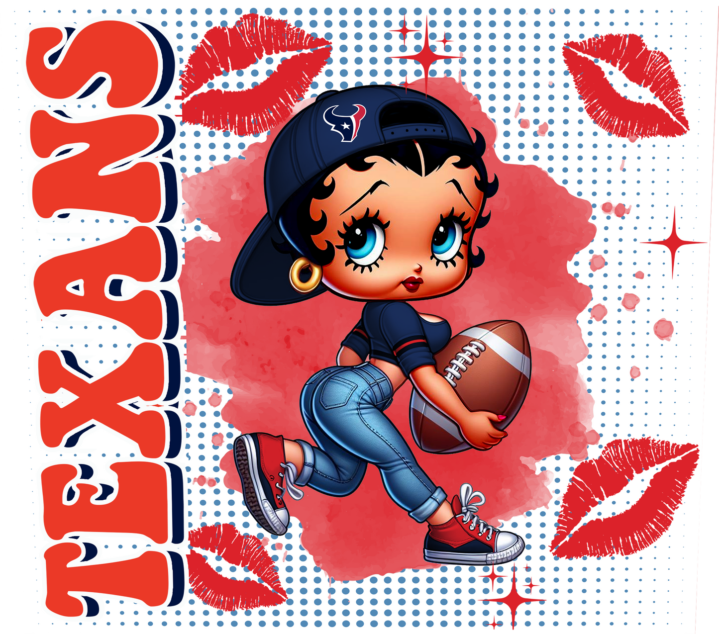 Team Spirit Football Betty Boop 20 oz Skinny Tumbler