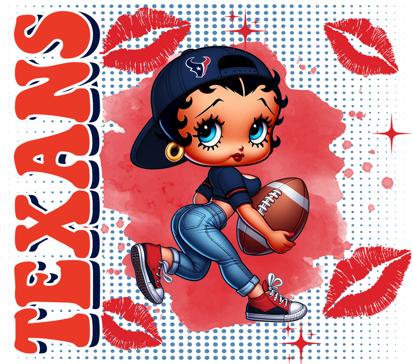 Team Spirit Football Betty Boop 20 oz Skinny Tumbler