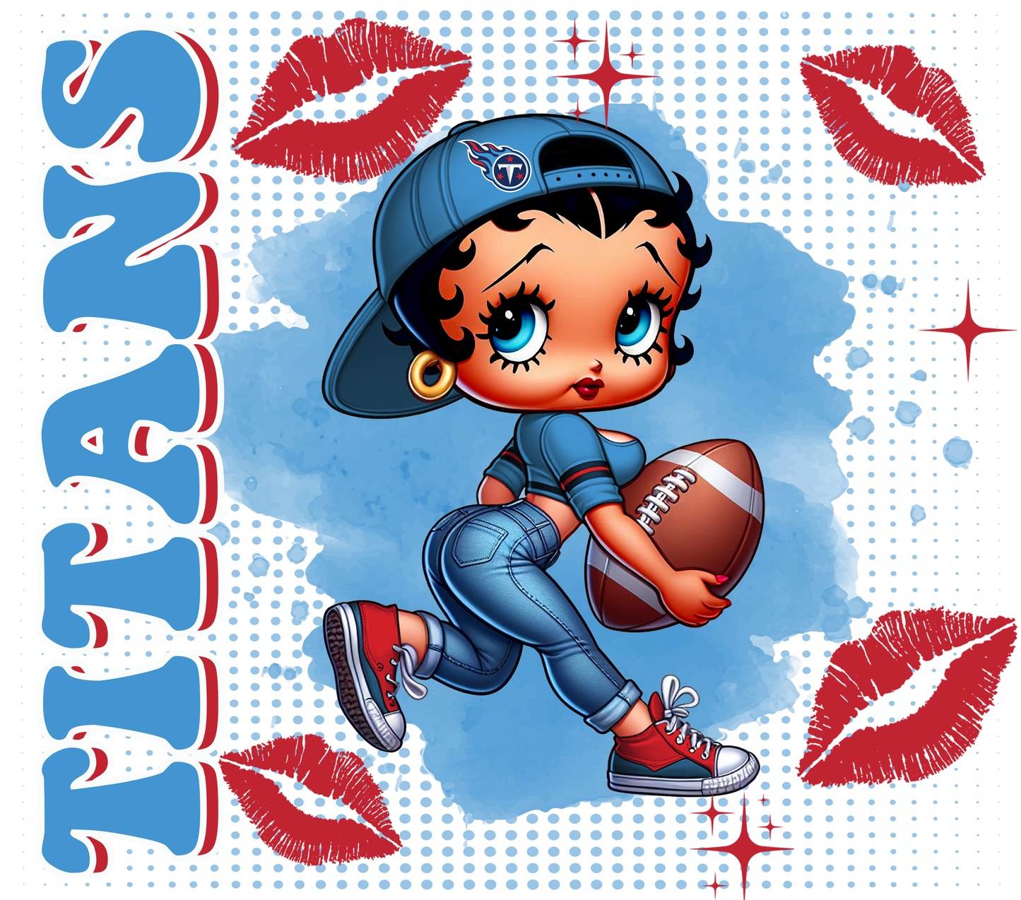 Team Spirit Football Betty Boop 20 oz Skinny Tumbler