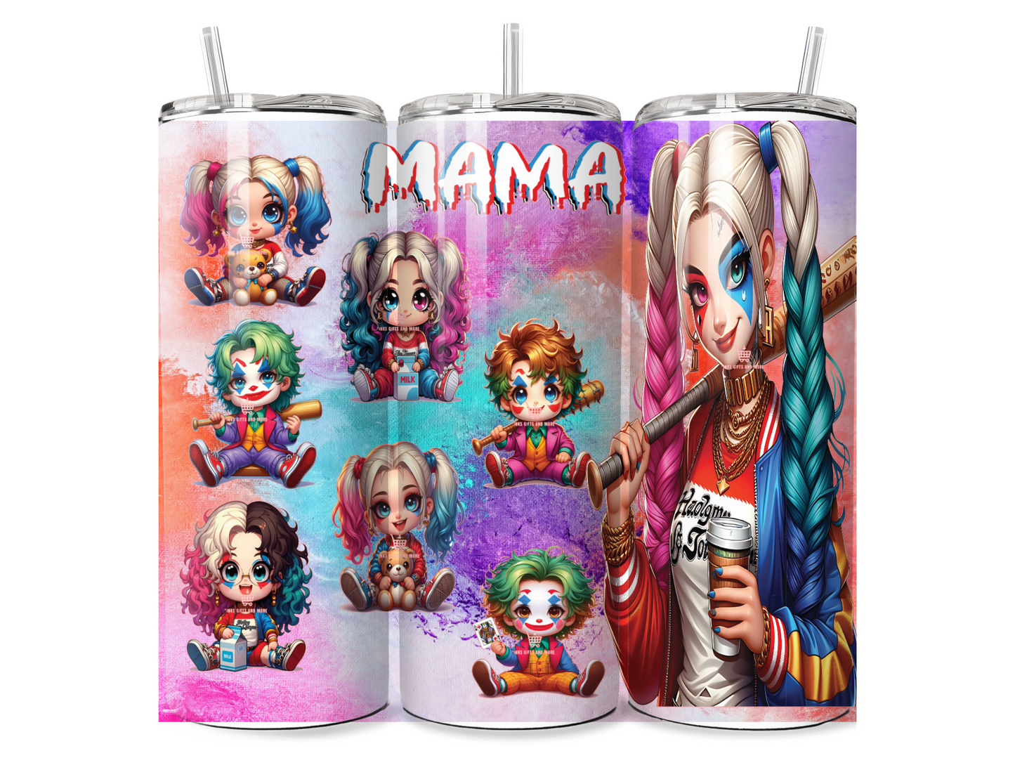 Personalized Harely Quinn and her Babys 20oz Tumbler