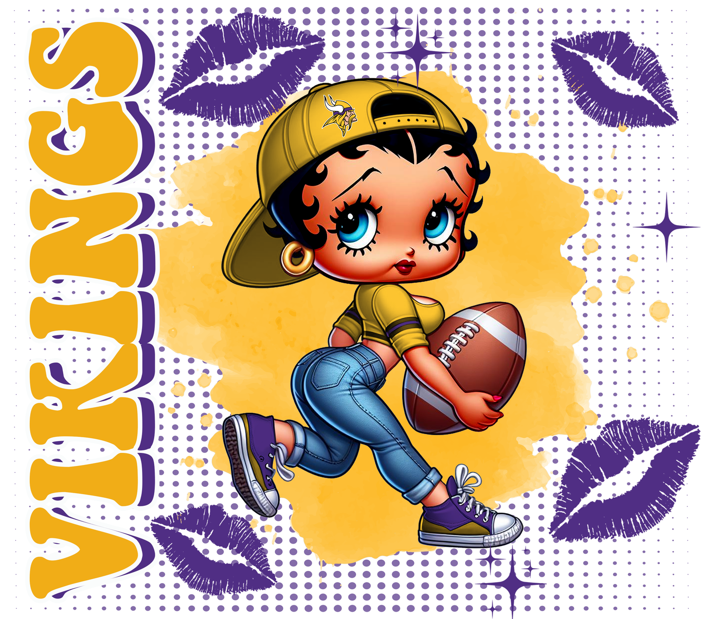 Team Spirit Football Betty Boop 20 oz Skinny Tumbler