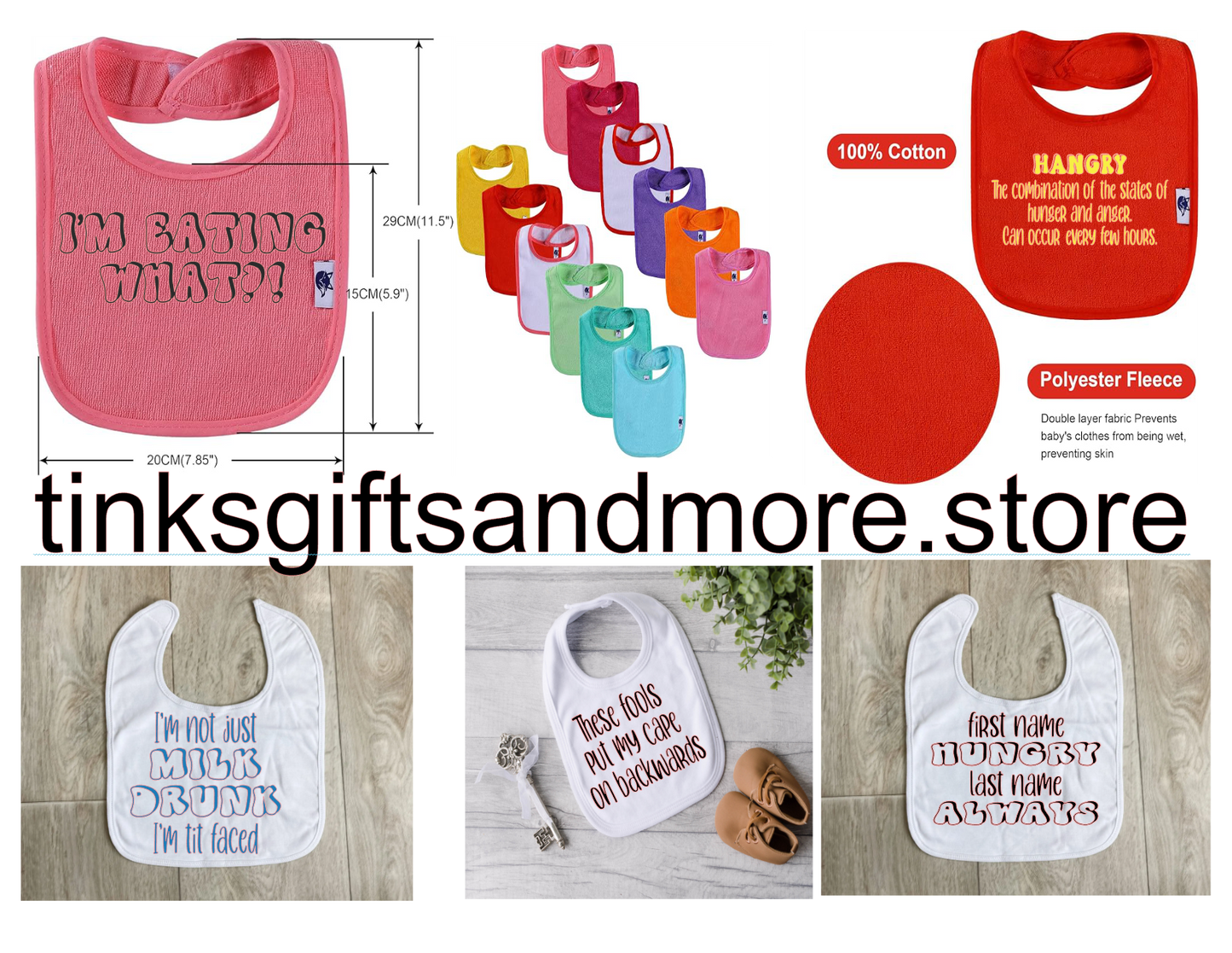 Cute and funny Baby bibs cotton poly blend