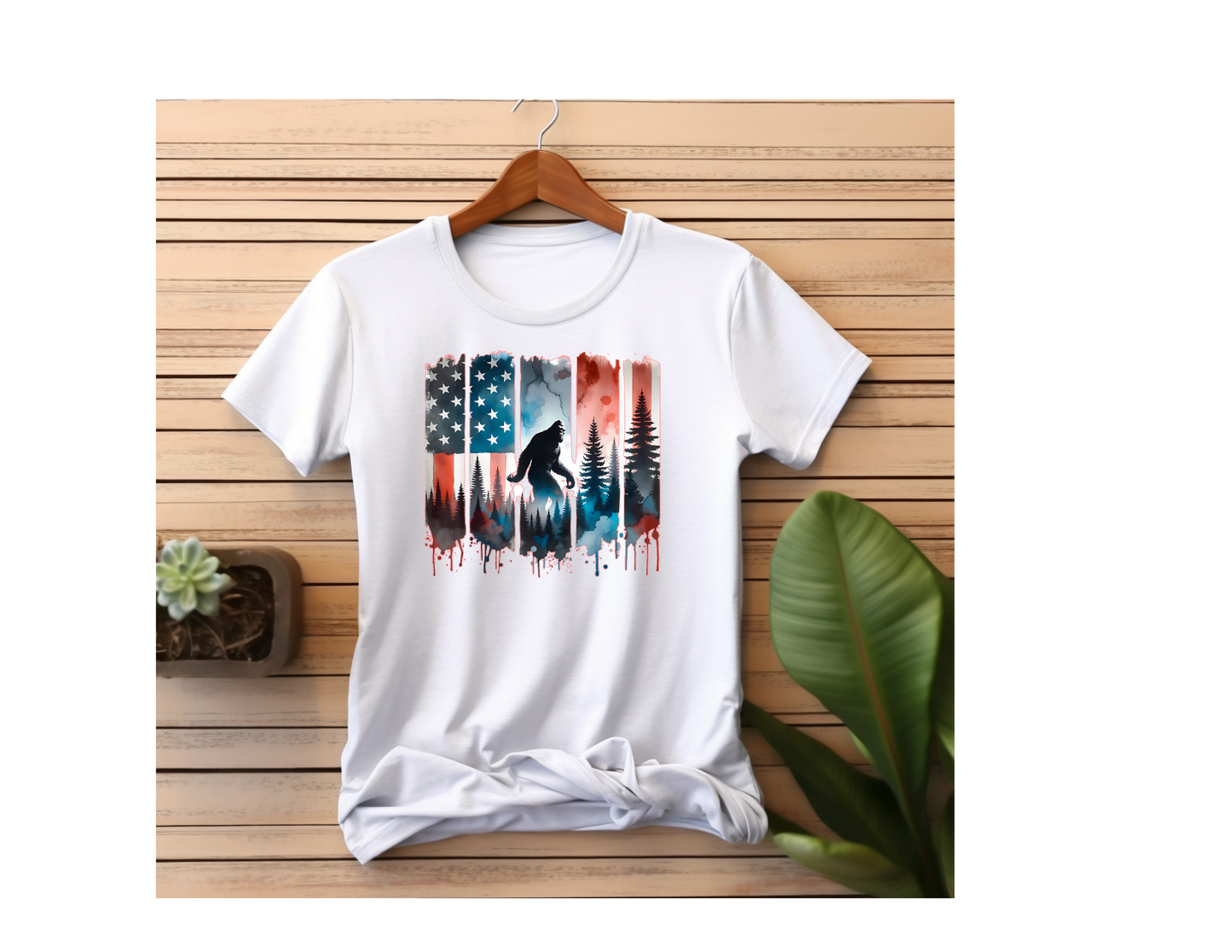 Big foot 4th of July Poly Cotten Blend T-Shirt