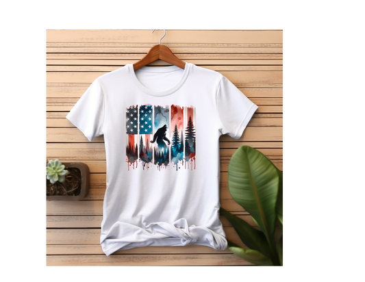 Big foot 4th of July Poly Cotten Blend T-Shirt
