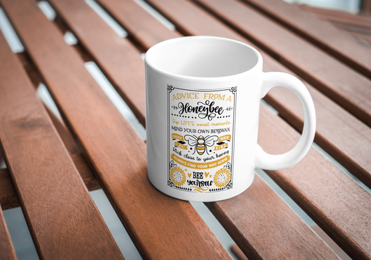 Advice from a bumble bee 11 oz coffee mug