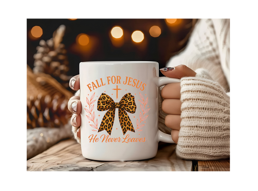 Fall for Jesus print 11 oz coffee mug