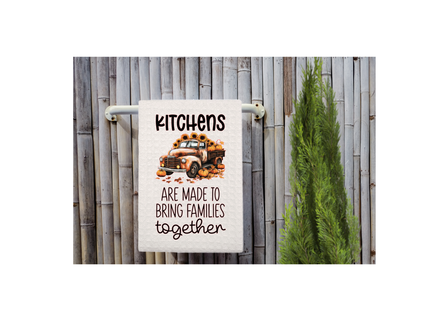 Fall pumpkins sunflower print dishtowel