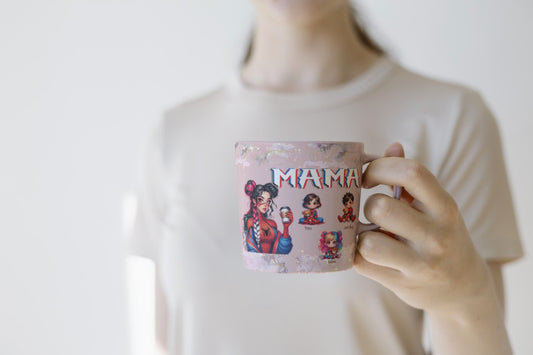 Spiderwoman and baby's personalized coffee mug