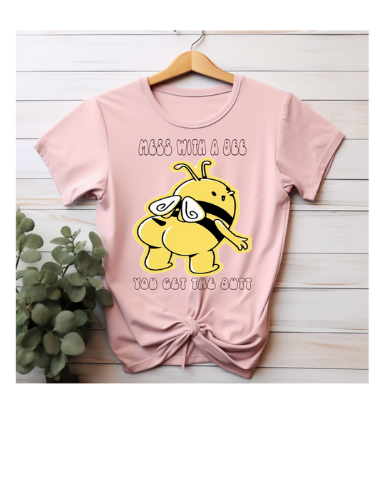 Funny bee butt poly cotton blend