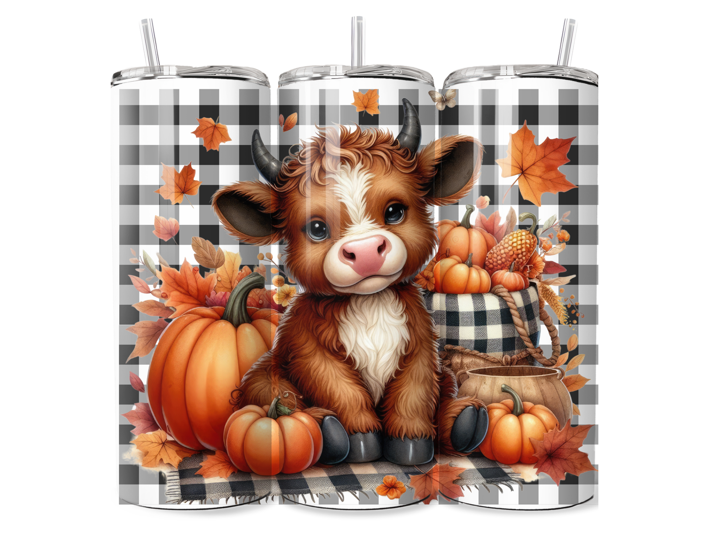 Cute Fall Highland Cow 20 oz Tumbler