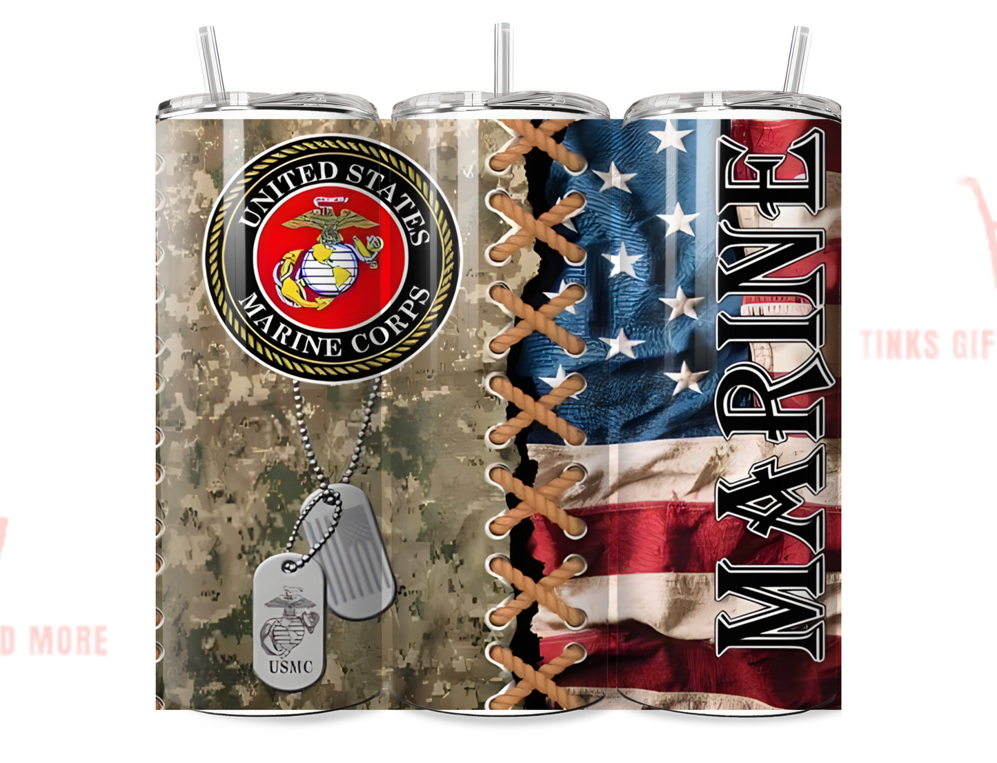 Military branches of Service and Patriotic 20 Skinny Tumbler