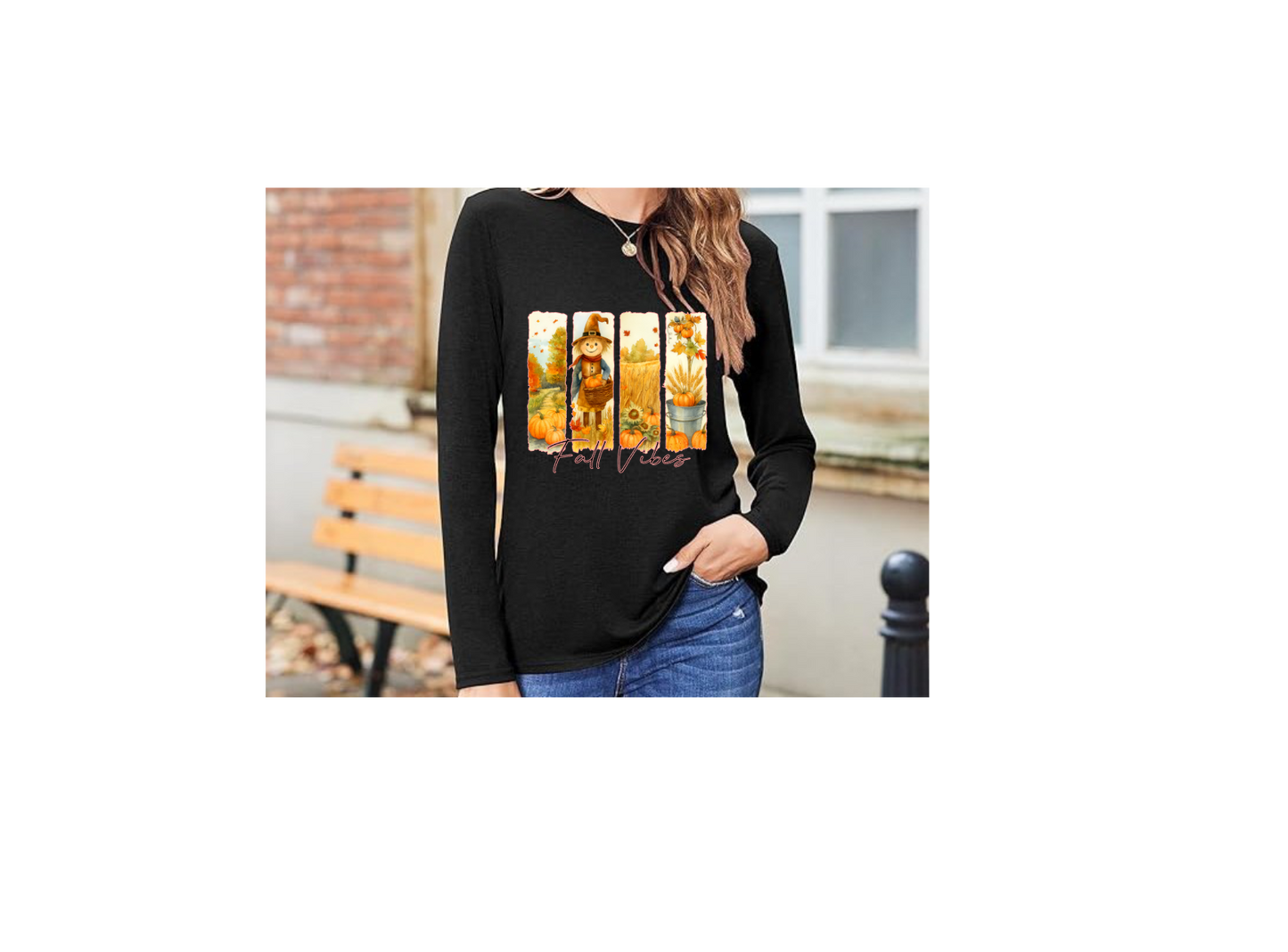 Fall vibes long sleeve women T-shirt