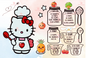 Cute Kitty and Friends conversion chart 11.5 x7.7 Glass cutting board