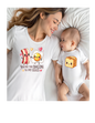 Mommy and Me Bacon and eggs T-Shirt with matching onesie