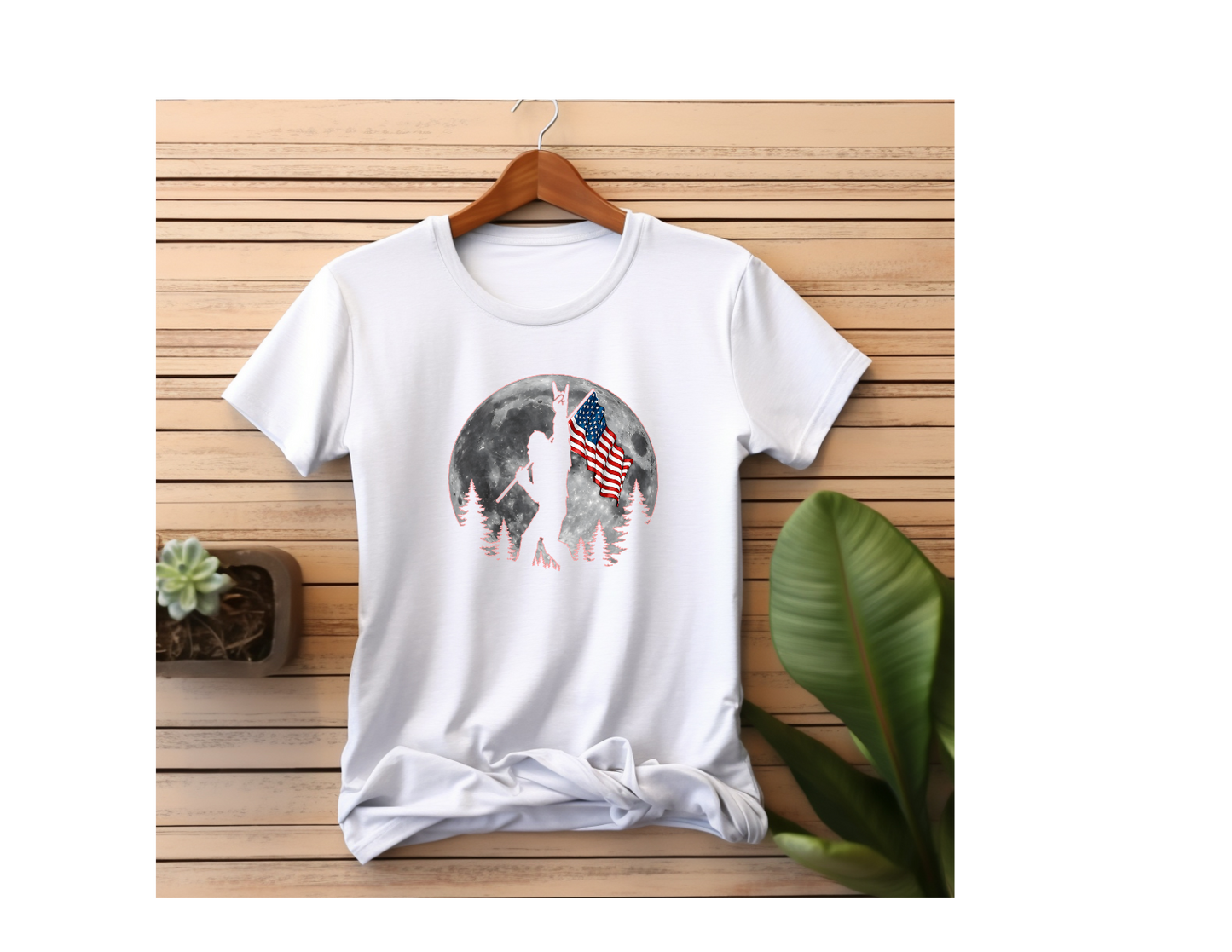 4th of July Big Foot Poly Cotten T-Shirt