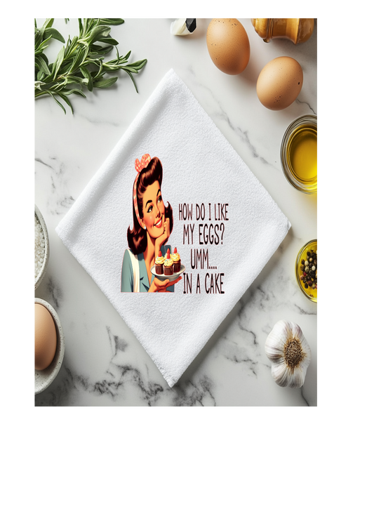 Funny how do you like your egg dishtowel