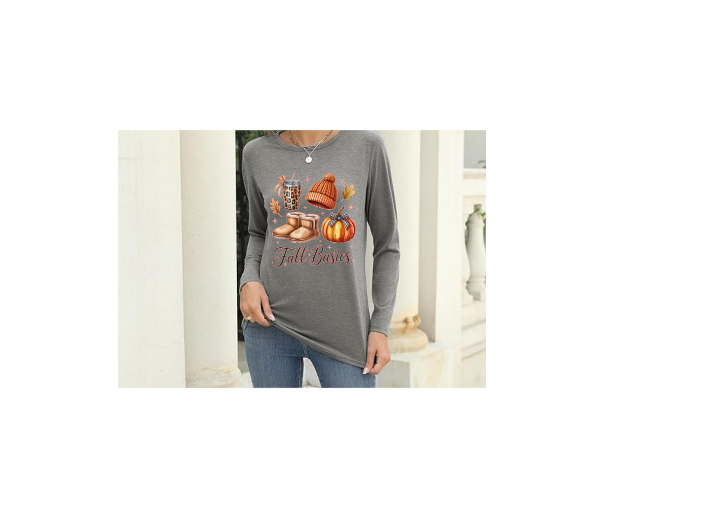 Cute Fall basics image women's long sleave T Shirt