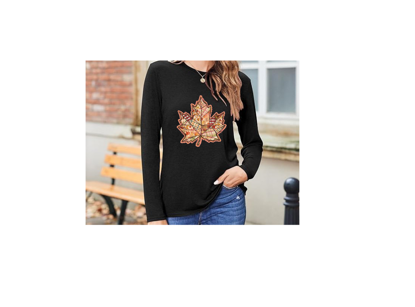 Fall Leaf long Sleeve Women T-Shirt