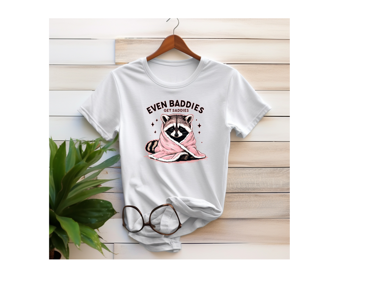 Cute Racoon Poly Cotten T-Shirt