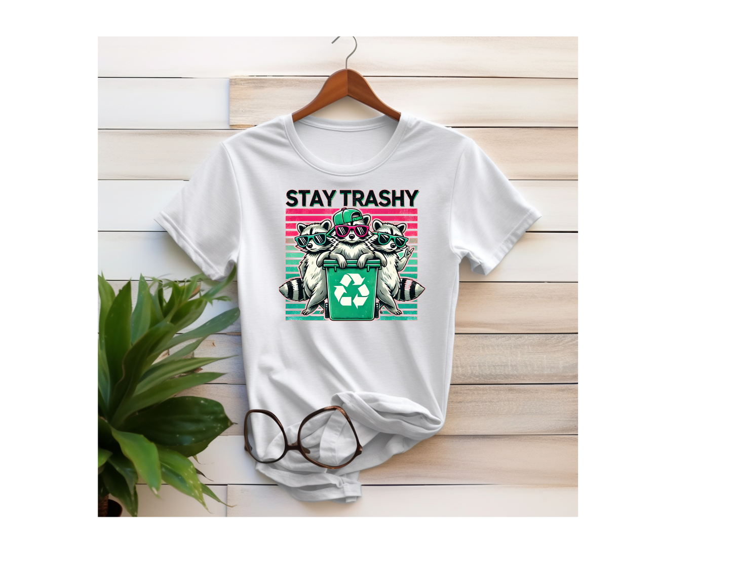 Funny Racoon Poly Cotten Blend T-Shirt